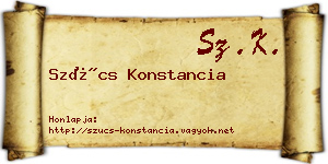 Szűcs Konstancia névjegykártya